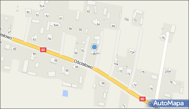 Ościsłowo, Ościsłowo, 63, mapa Ościsłowo