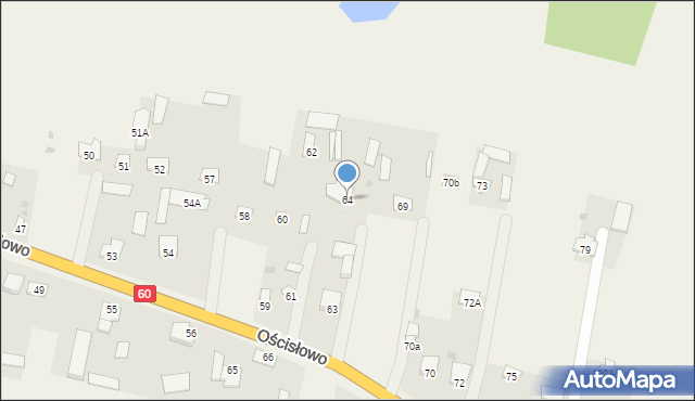 Ościsłowo, Ościsłowo, 64, mapa Ościsłowo