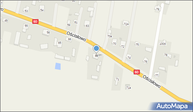 Ościsłowo, Ościsłowo, 68, mapa Ościsłowo