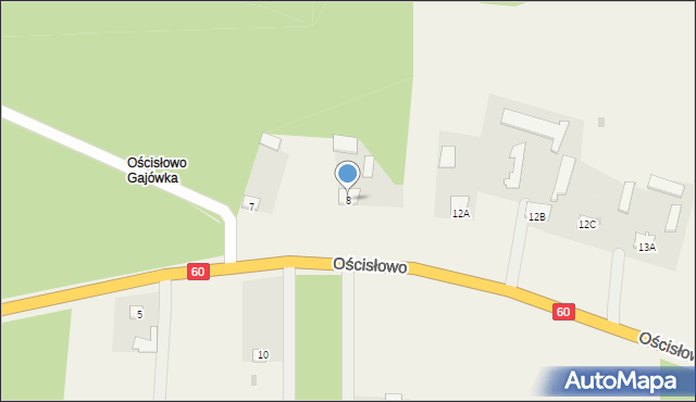 Ościsłowo, Ościsłowo, 8, mapa Ościsłowo