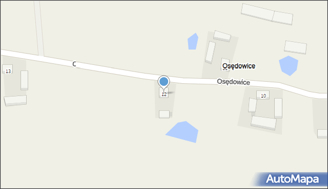 Osędowice, Osędowice, 12, mapa Osędowice