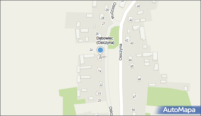 Osiczyna, Osiczyna, 23, mapa Osiczyna