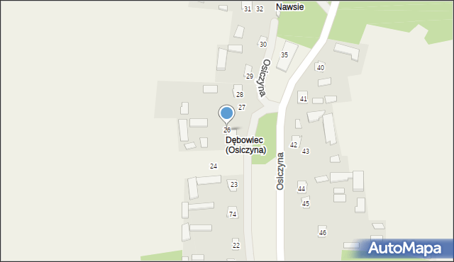 Osiczyna, Osiczyna, 26, mapa Osiczyna