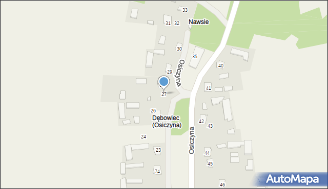 Osiczyna, Osiczyna, 27, mapa Osiczyna