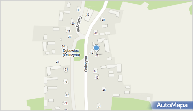 Osiczyna, Osiczyna, 43, mapa Osiczyna
