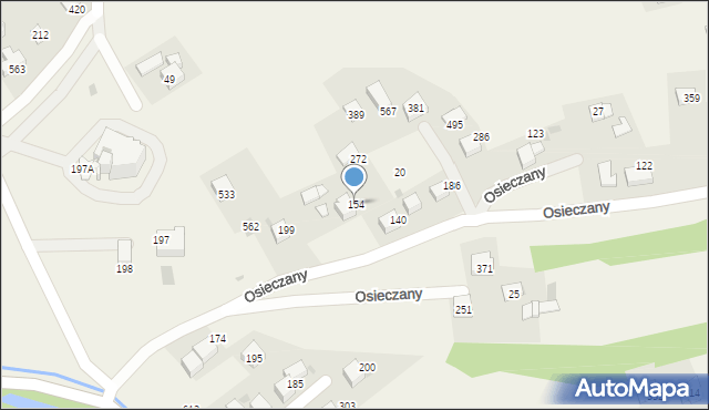Osieczany, Osieczany, 154, mapa Osieczany