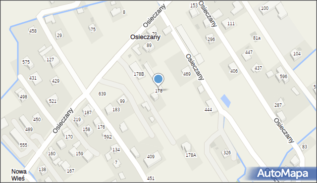 Osieczany, Osieczany, 178, mapa Osieczany