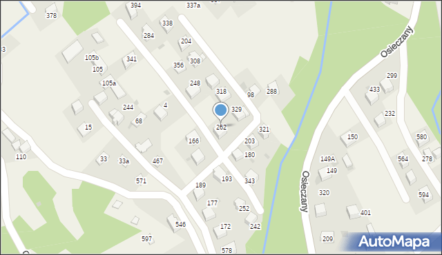 Osieczany, Osieczany, 262, mapa Osieczany