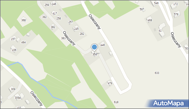 Osieczany, Osieczany, 304, mapa Osieczany