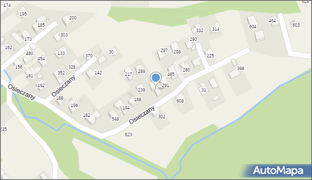 Osieczany, Osieczany, 315, mapa Osieczany