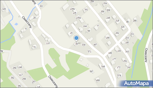 Osieczany, Osieczany, 33, mapa Osieczany