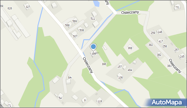Osieczany, Osieczany, 335, mapa Osieczany
