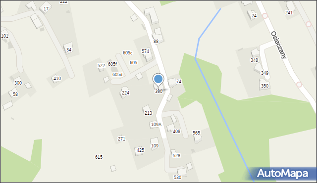 Osieczany, Osieczany, 390, mapa Osieczany