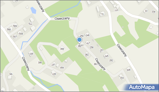 Osieczany, Osieczany, 392, mapa Osieczany
