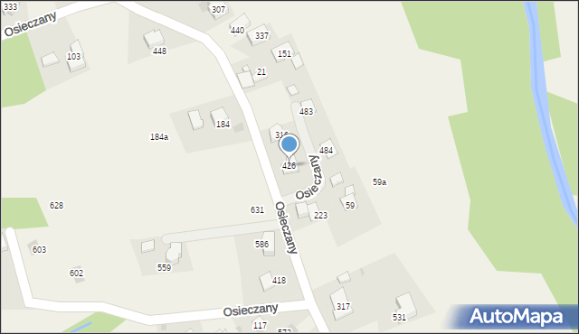 Osieczany, Osieczany, 426, mapa Osieczany