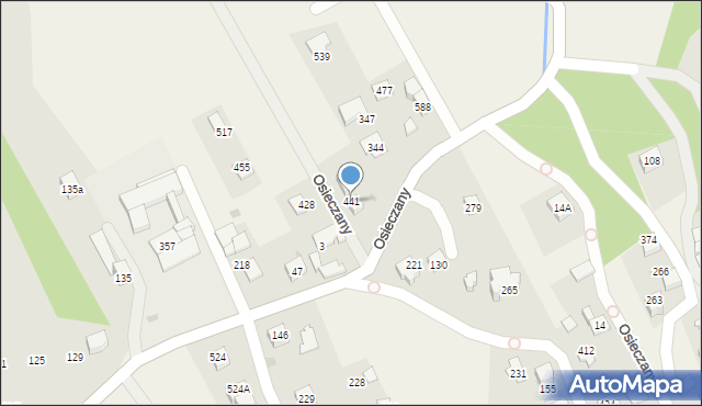 Osieczany, Osieczany, 441, mapa Osieczany