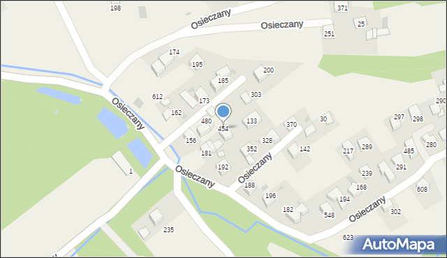 Osieczany, Osieczany, 454, mapa Osieczany