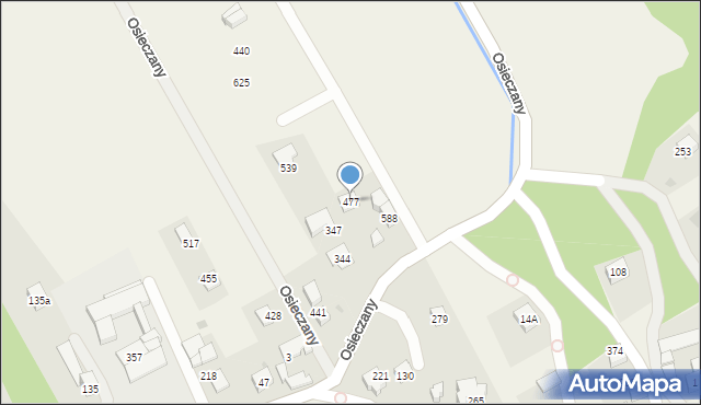 Osieczany, Osieczany, 477, mapa Osieczany