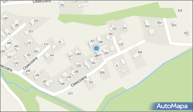 Osieczany, Osieczany, 485, mapa Osieczany
