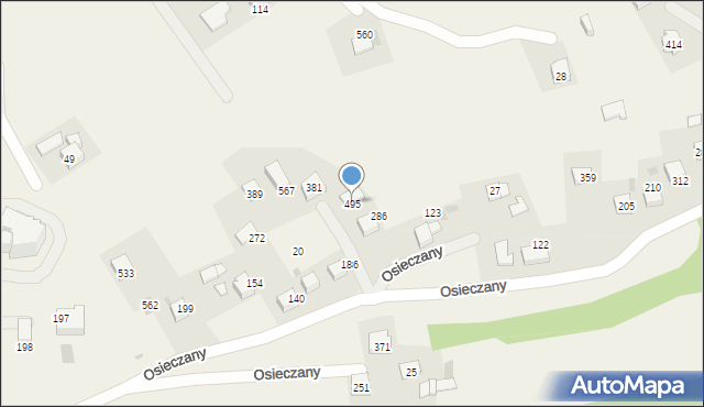 Osieczany, Osieczany, 495, mapa Osieczany