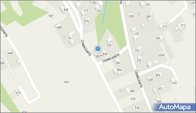 Osieczany, Osieczany, 501, mapa Osieczany