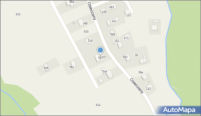 Osieczany, Osieczany, 527, mapa Osieczany