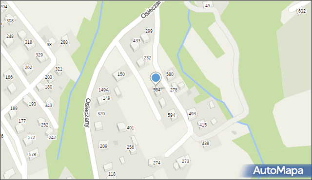 Osieczany, Osieczany, 564, mapa Osieczany