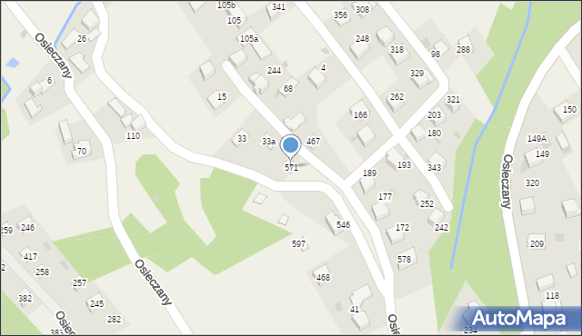 Osieczany, Osieczany, 571, mapa Osieczany