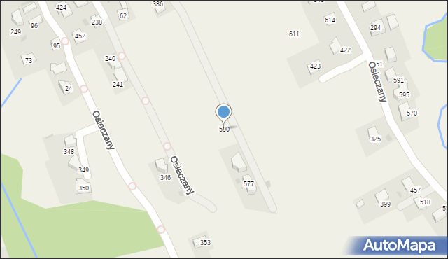 Osieczany, Osieczany, 590, mapa Osieczany