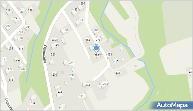 Osieczany, Osieczany, 594, mapa Osieczany