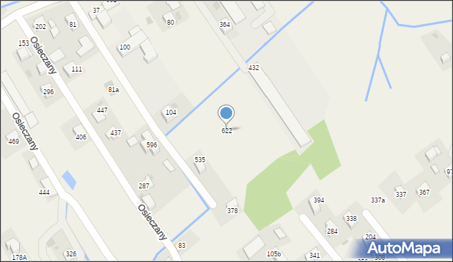 Osieczany, Osieczany, 622, mapa Osieczany