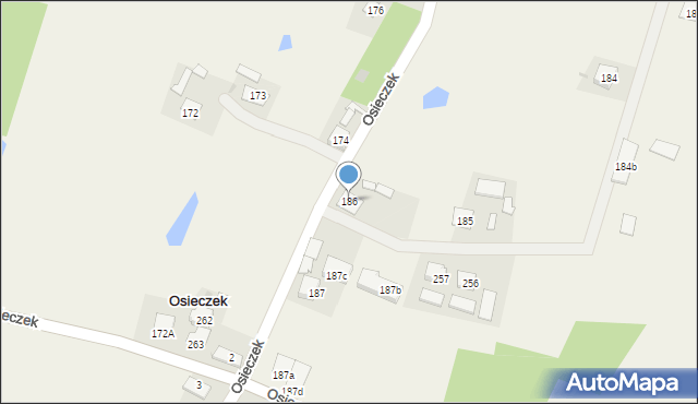 Osieczek, Osieczek, 186, mapa Osieczek