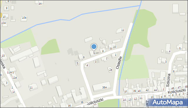 Osieczna, Osiedle, 7, mapa Osieczna