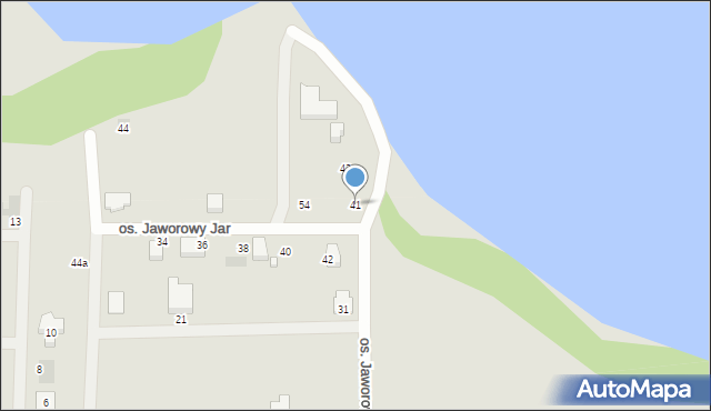 Osieczna, Osiedle Jaworowy Jar, 41, mapa Osieczna