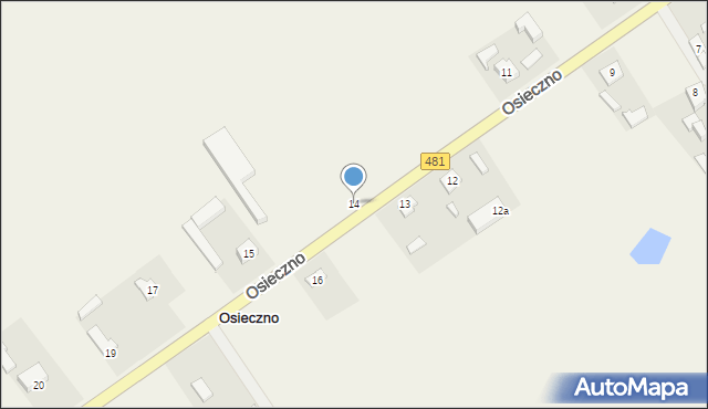 Osieczno, Osieczno, 14, mapa Osieczno