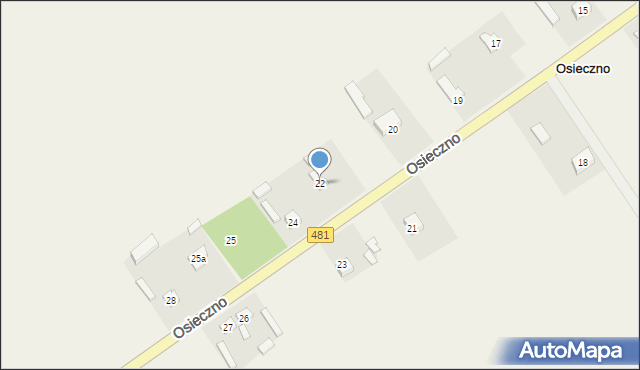 Osieczno, Osieczno, 22, mapa Osieczno