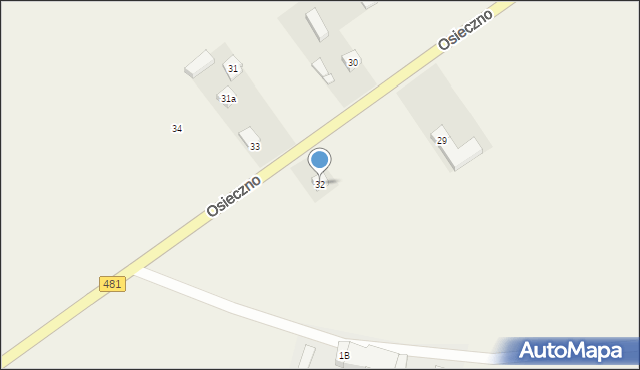 Osieczno, Osieczno, 32, mapa Osieczno