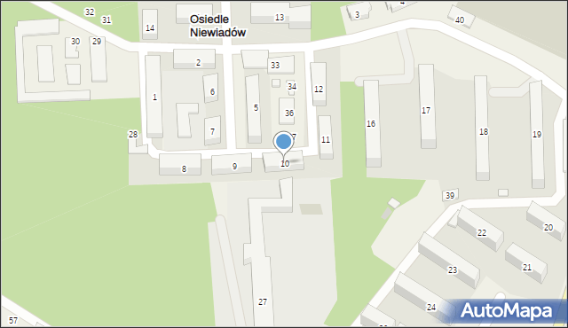 Osiedle Niewiadów, Osiedle Niewiadów, 10, mapa Osiedle Niewiadów