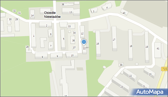 Osiedle Niewiadów, Osiedle Niewiadów, 11, mapa Osiedle Niewiadów