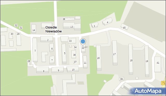 Osiedle Niewiadów, Osiedle Niewiadów, 12, mapa Osiedle Niewiadów