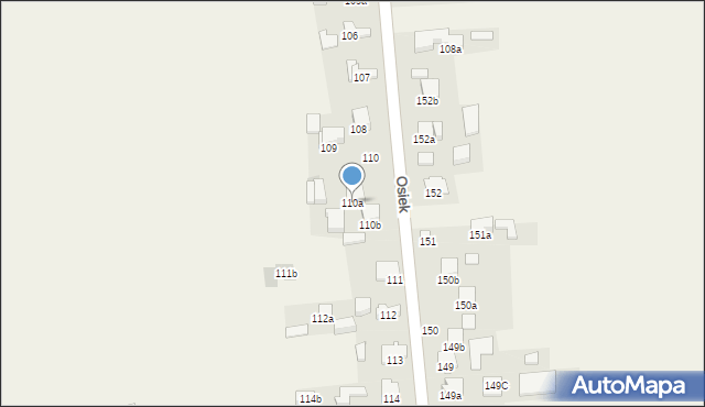 Osiek, Osiek, 110a, mapa Osiek