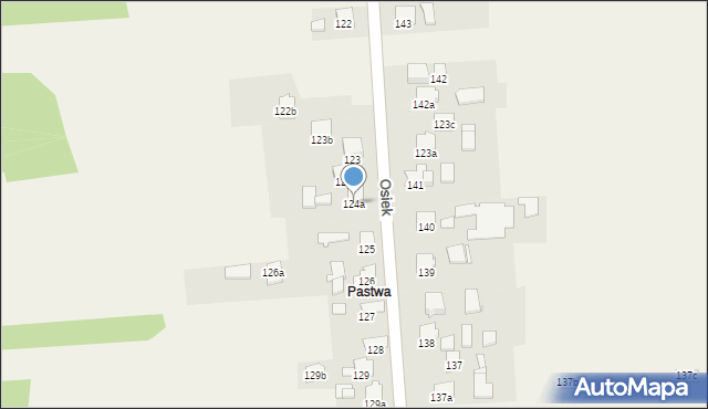 Osiek, Osiek, 124a, mapa Osiek