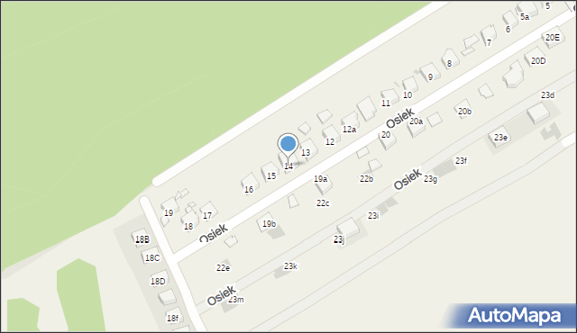 Osiek, Osiek, 14, mapa Osiek