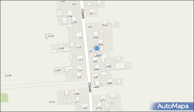 Osiek, Osiek, 149b, mapa Osiek