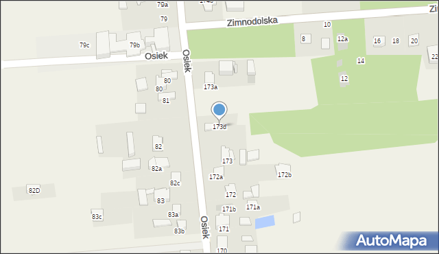 Osiek, Osiek, 173d, mapa Osiek
