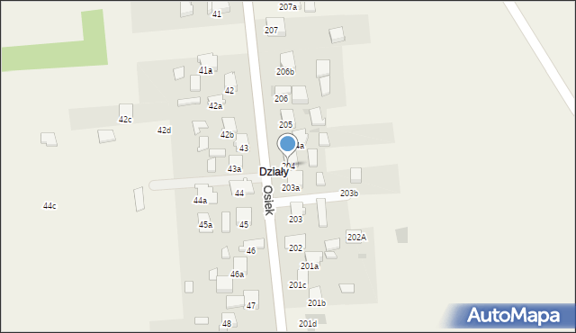 Osiek, Osiek, 204, mapa Osiek