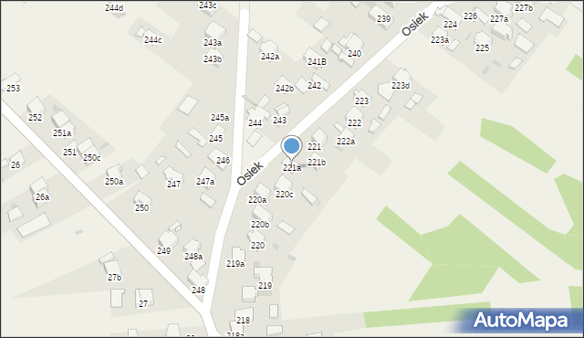 Osiek, Osiek, 221a, mapa Osiek