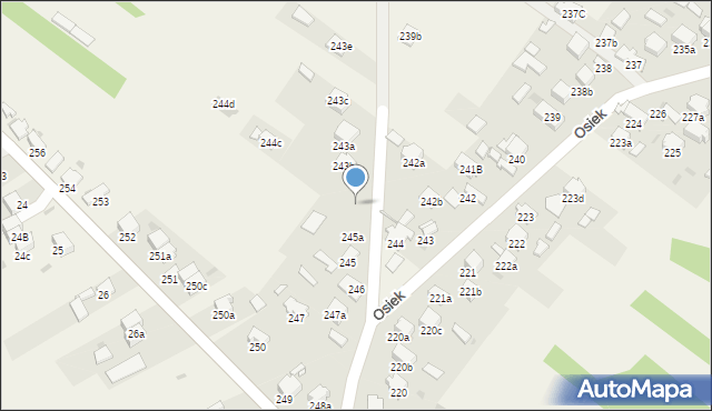 Osiek, Osiek, 244a, mapa Osiek