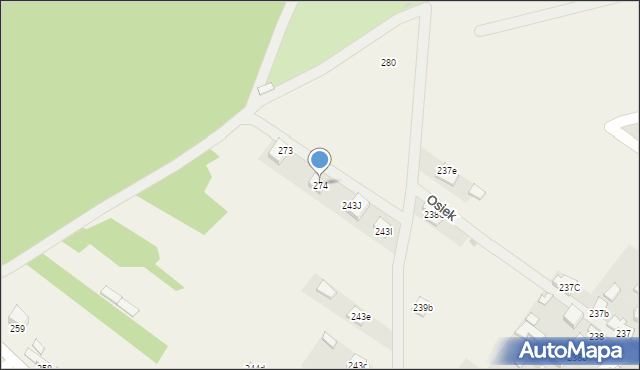Osiek, Osiek, 274, mapa Osiek
