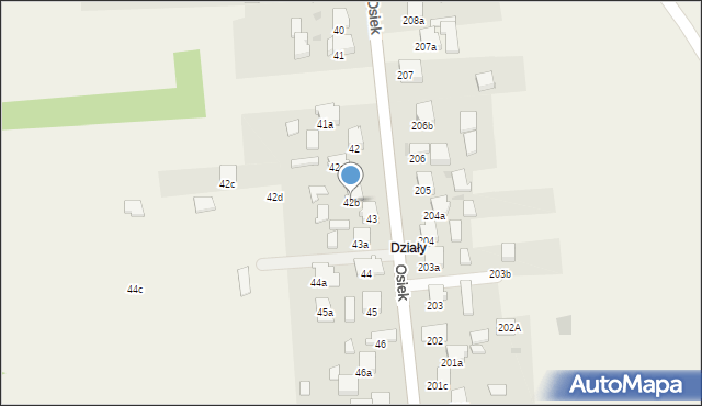 Osiek, Osiek, 42b, mapa Osiek